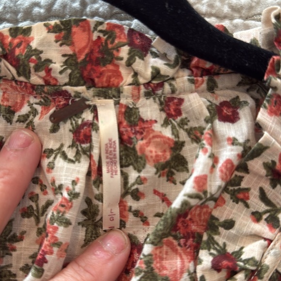 Free People Meant To Be Vintage Floral Blouse Top Size Large - Picture 5 of 5